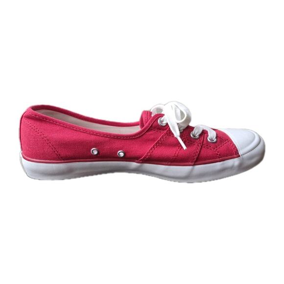 Converse Lady All Star Shoes Size 9 Red Chuck Taylor Low Top Womens Sneaker Rare - Picture 6 of 11